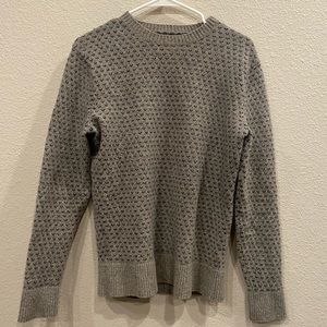 J.Crew Mens Birdseye Stitch Grey 100% Lambs Wool Sweater Size: M